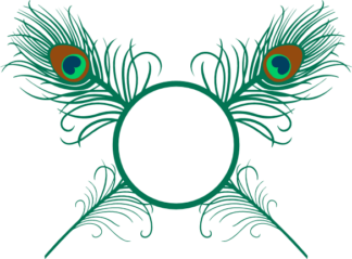crossed-peacock-feathers-monogram-frame-decorative-free-svg-file-SvgHeart.Com