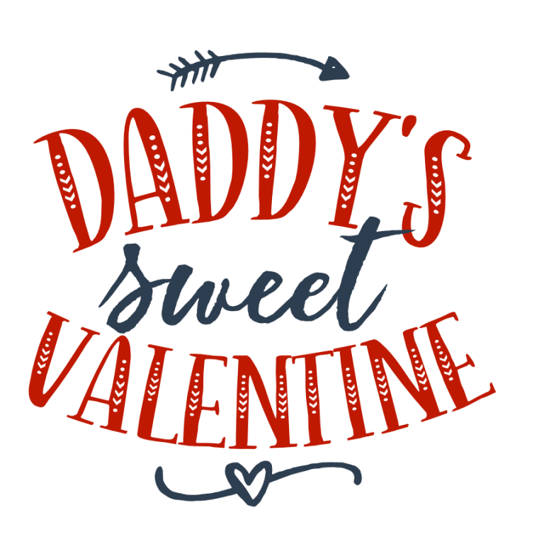 Daddy's Sweet Valentine, baby girl, New Born Free Svg File - SVG Heart
