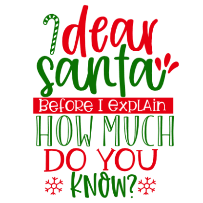 Dear Santa Before I Explain How Much Do You Know, Funny, Christmas Free