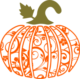 decorative-pumpkin-with-leaves-autumn-fall-free-svg-file-SvgHeart.Com