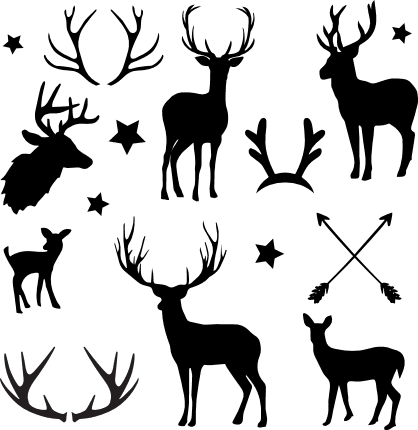 Deer And Antlers Bundle, Hunting - free svg file for members - SVG