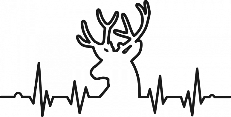 deer head heart beat wave, hunting free svg file - SVG Heart