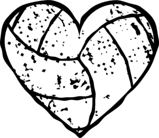 distressed-heart-shape-volleyball-ball-sport-free-svg-file-SvgHeart.Com