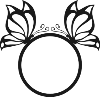 double-butterfly-monogram-frame-decorative-free-svg-file-SvgHeart.Com