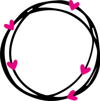 double-circle-frame-with-hearts-love-free-svg-file-SvgHeart.Com