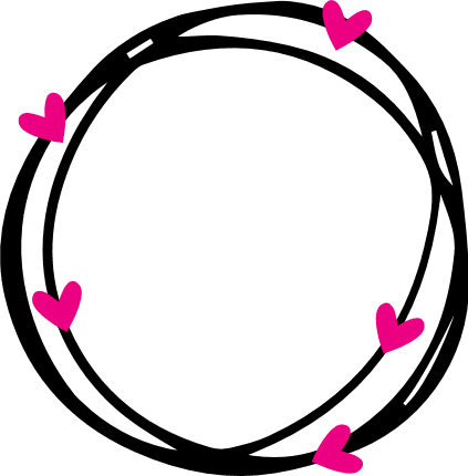 double circle frame with hearts, love free svg file - SVG Heart