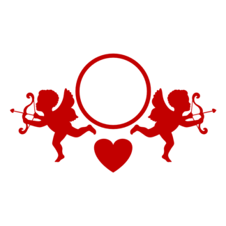 double-cupid-monogram-frame-valentines-day-free-svg-file-SvgHeart.Com