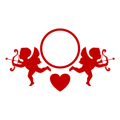 double-cupid-monogram-frame-valentines-day-free-svg-file-SvgHeart.Com