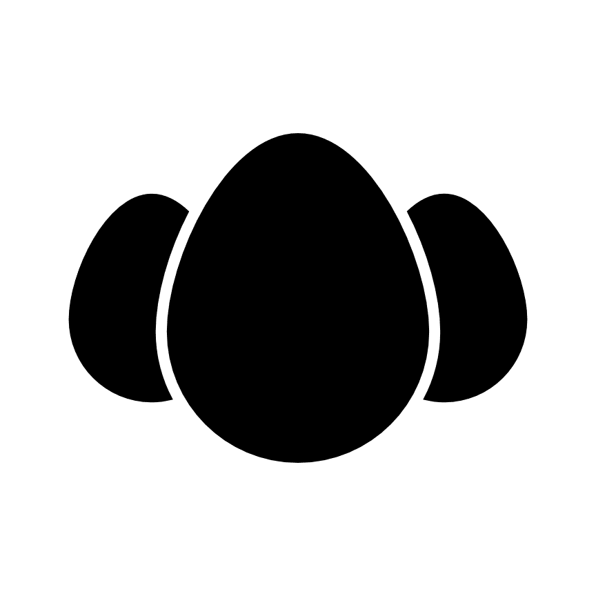 Easter Eggs Black Silhouette, Decoration Free Svg File - SVG Heart