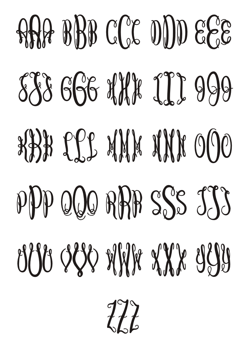 fancy circle monogram fonts