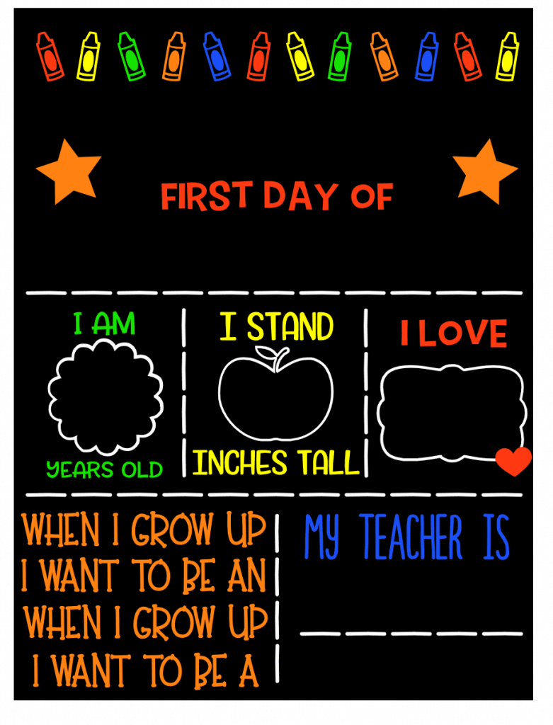 First Day Of School, School, Chalk Board free svg file for members