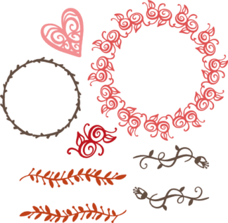floral-bundle-circle-monogram-frames-leaves-heart-free-svg-file-SvgHeart.Com
