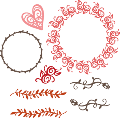 floral-bundle-circle-monogram-frames-leaves-heart-free-svg-file-SvgHeart.Com