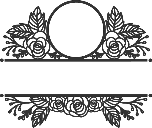 ornamental monogram frame, decoration free svg file - SVG Heart