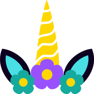 floral-unicorn-head-with-horn-decoration-free-svg-file-SvgHeart.Com