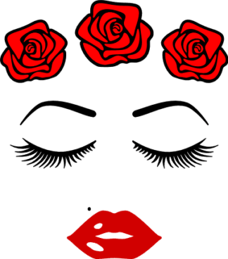 girl-face-with-roses-free-svg-file-SvgHeart.Com