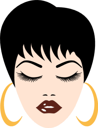 girl-with-short-hair-and-closed-eyes-earrings-free-svg-file-SvgHeart.Com