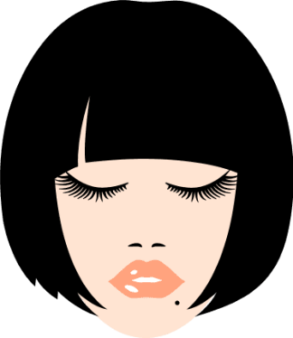 girl-with-short-hair-and-closed-eyes-fashion-free-svg-file-SvgHeart.Com