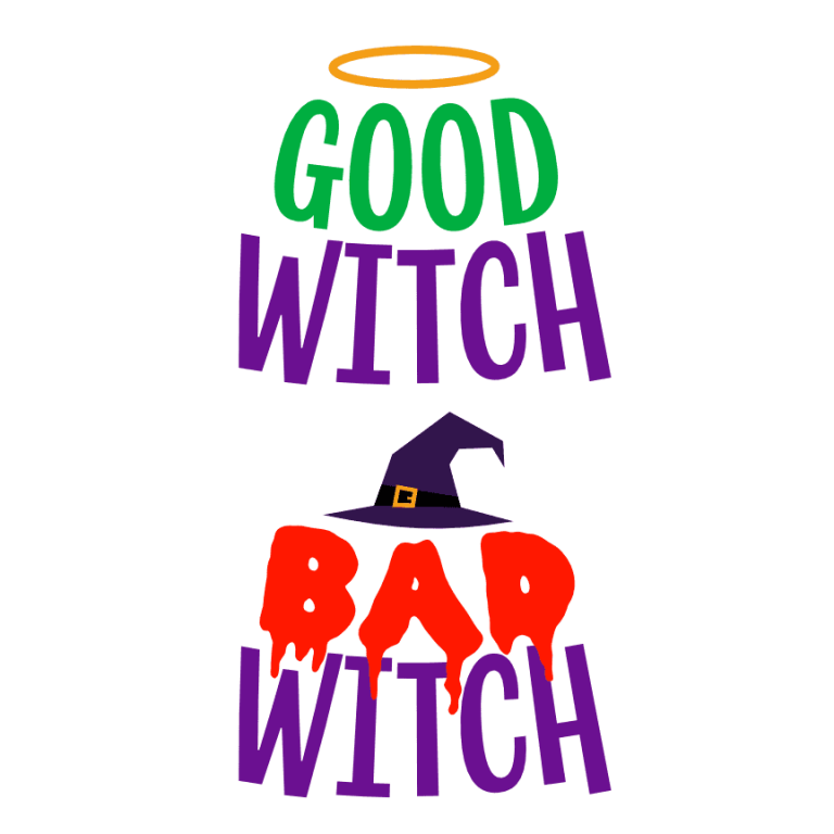 Good witch Bad Witch, Funny, Halloween Free Svg File SVG Heart