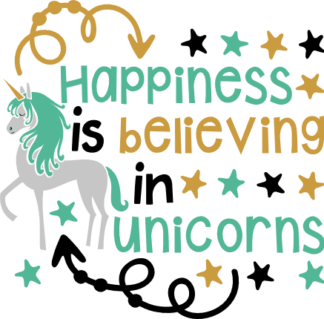 happiness-is-believing-in-unicorns-birthday-free-svg-file-SvgHeart.Com