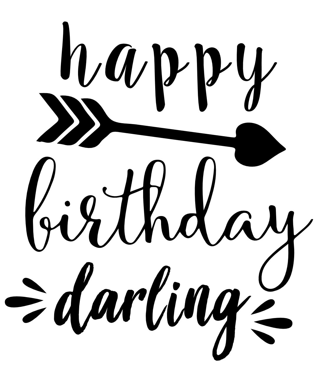 Happy Birthday Darling, Celebration Free Svg File - SVG Heart