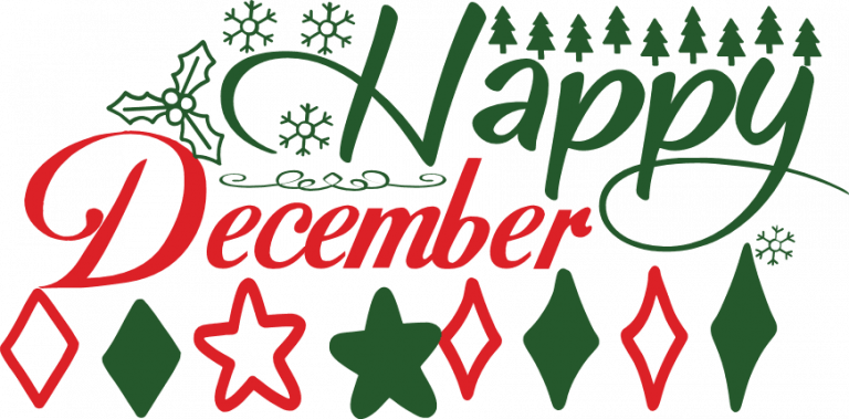 happy december, snowflakes, christmas free svg file - SVG Heart