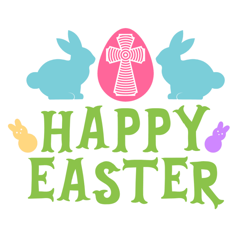 Happy Easter, Bunny, Eggs Free Svg File - SVG Heart