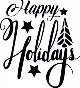 Happy Holidays, Stars, Christmas Free Svg File - Svg Heart