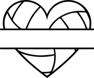 heart-shape-volleyball-ball-split-text-frame-sport-free-svg-file-SvgHeart.Com
