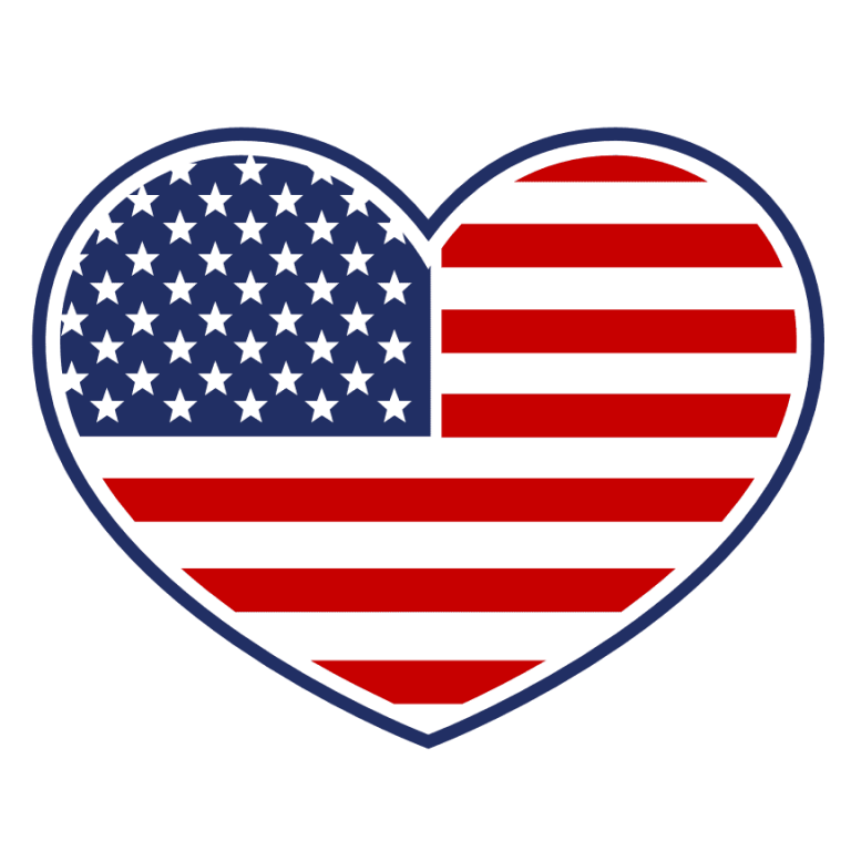 Heart USA Flag, 4th Of July, America Free Svg File - SVG Heart