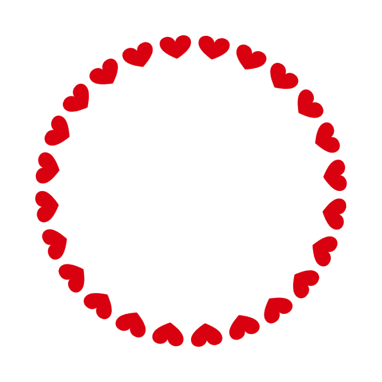 Hearts Circle Monogram, Valentine's Day Love Free Svg File - SVG Heart