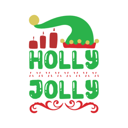 holly-jolly-sign-with-elf-hat-christmas-free-svg-file-SvgHeart.Com