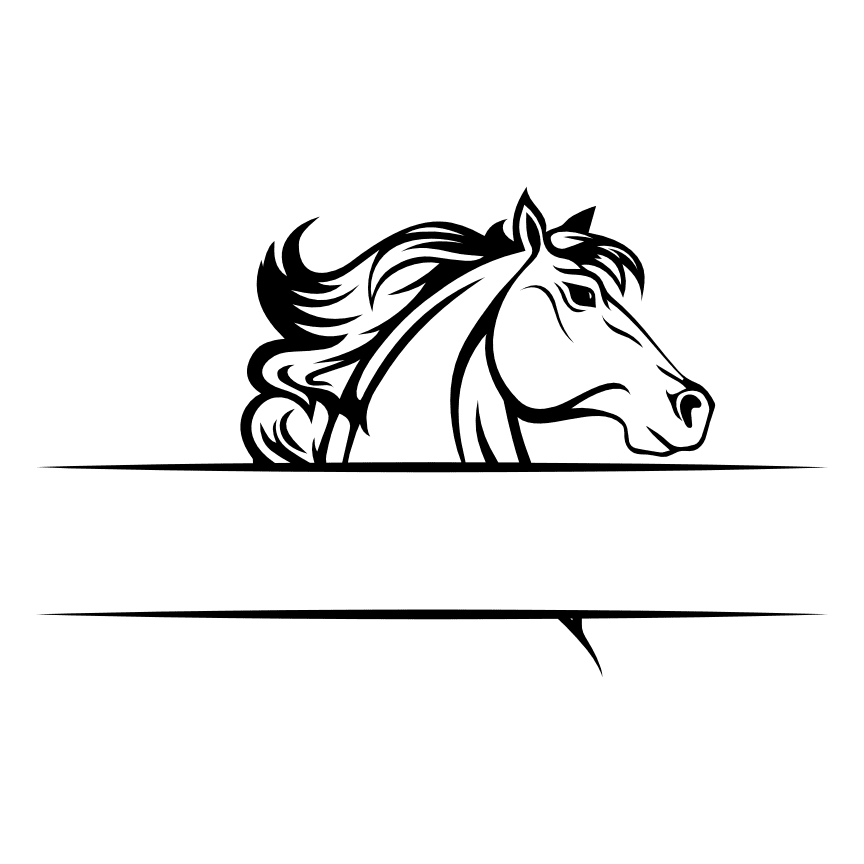 clipart horse head silhouette for wreath