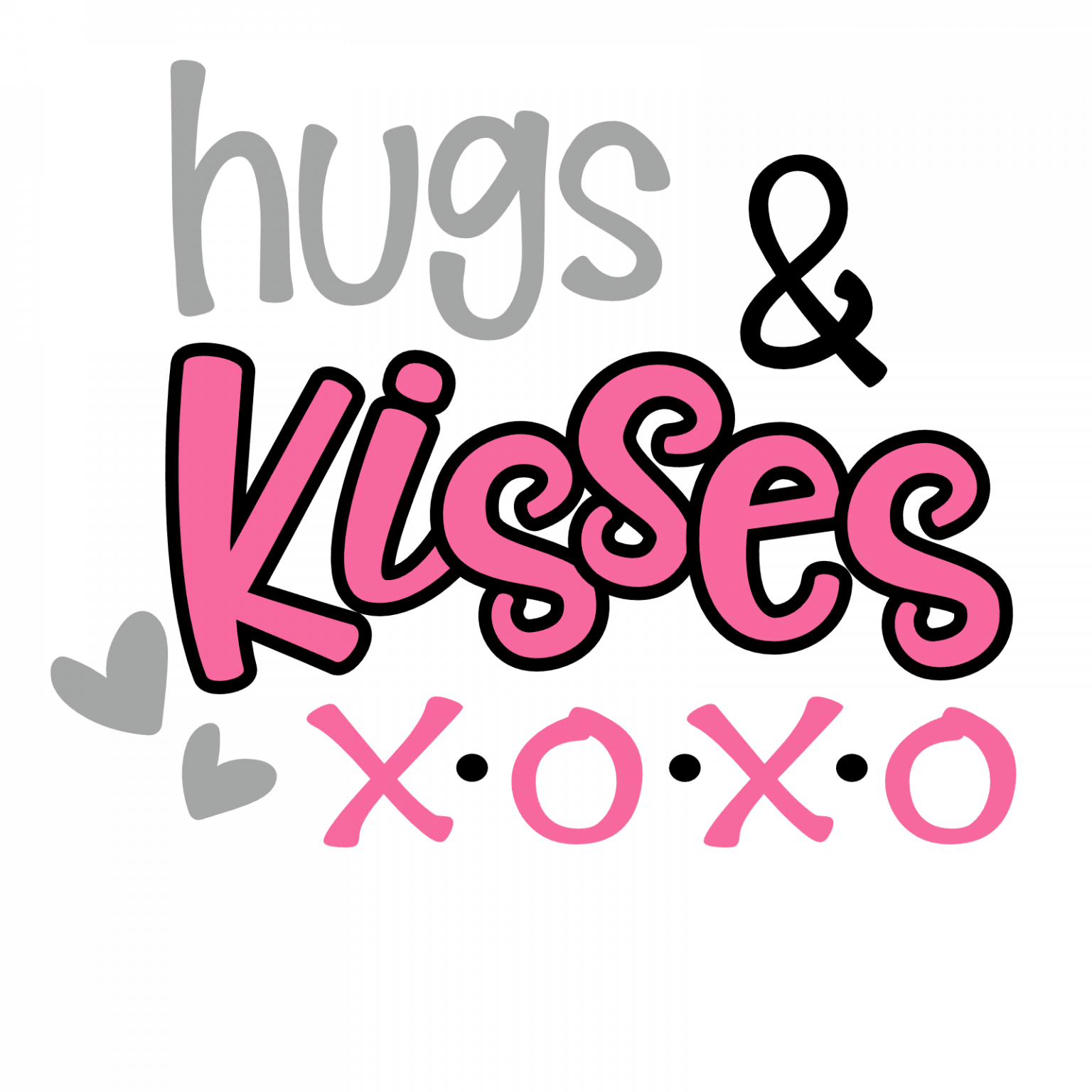 Hugs And Kisses Xoxo Couple Heart Free Svg File Svg Heart 2205