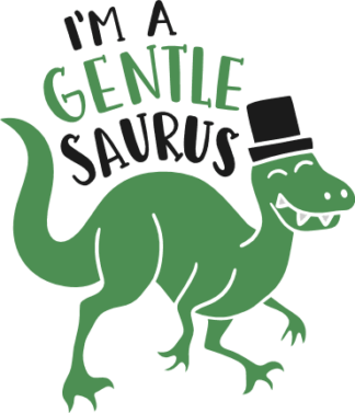 im-a-gentle-saurus-dinosaur-with-hat-dino-free-svg-file-SvgHeart.Com