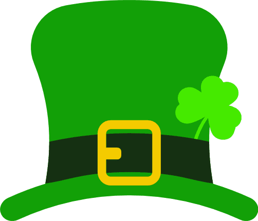 leprechaun hat with clover leaf, st patrick's day free svg file - SVG Heart