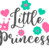 little-princess-crown-baby-girl-floral-t-shirt-design-free-svg-file-SvgHeart.Com