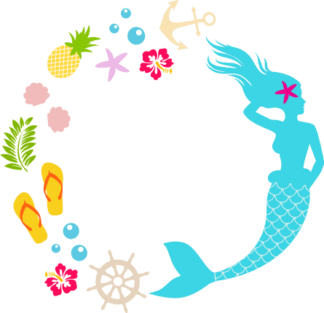 mermaid-monogram-circle-frame-summer-beach-bundle-svg-SvgHeart.Com