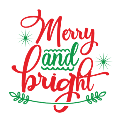 Merry and Bright sign, christmas Free Svg File - SVG Heart