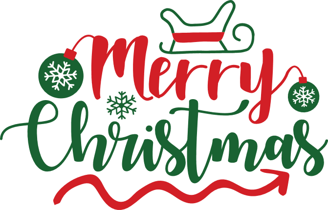 merry christmas, sign, baubles, sleigh, holiday free svg file - SVG Heart