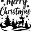 merry-christmas-trees-reindeer-holiday-free-svg-file-SvgHeart.Com
