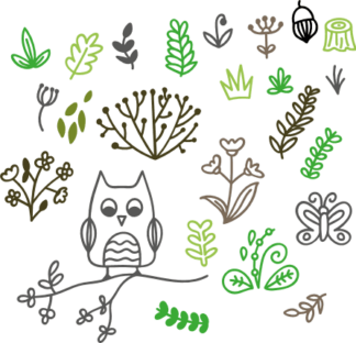 nature-elements-bundle-owl-leaves-butterfly-free-svg-file-SvgHeart.Com