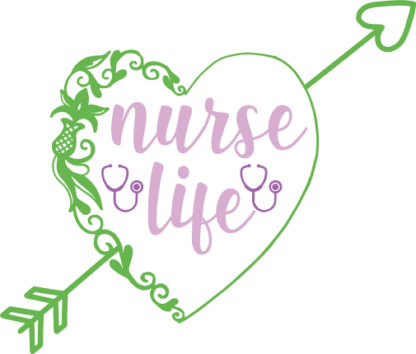 nurse-life-heart-with-arrow-nursing-free-svg-file-SvgHeart.Com