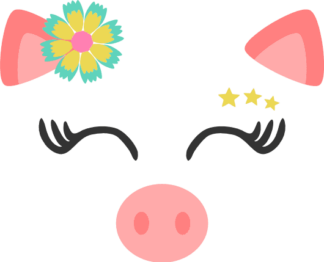 pig-face-flower-farm-animal-free-svg-file-SvgHeart.Com