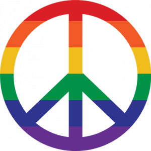 rainbow peace sign, lgbt pride free svg file - SVG Heart