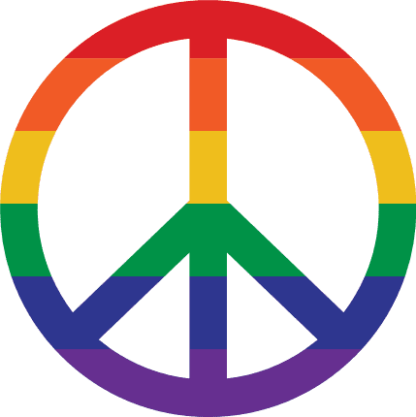 rainbow peace sign, lgbt pride free svg file - SVG Heart