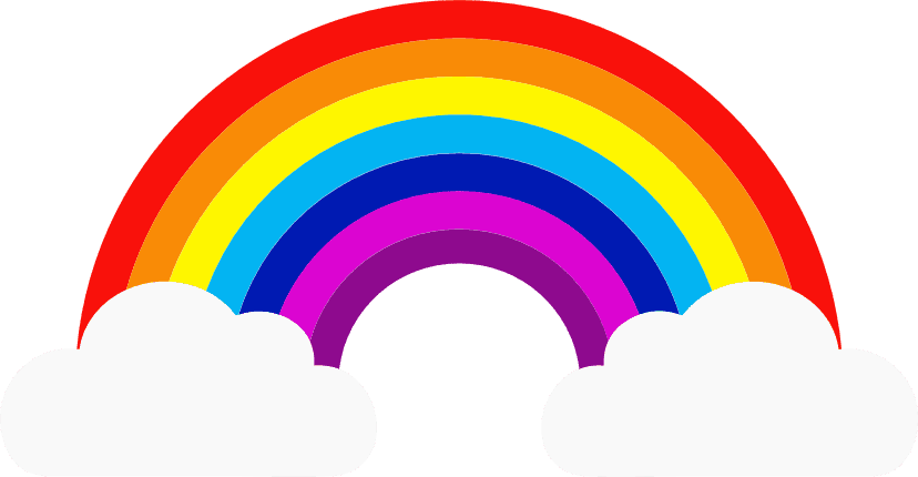rainbow with clouds, kids - free svg file for members - SVG Heart