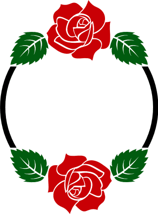 Rose circle frame SVG, Flower Monogram border