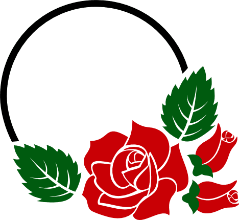 Rose Flower Bloom And Leaves, Monogram Frame Free Svg File - SVG Heart