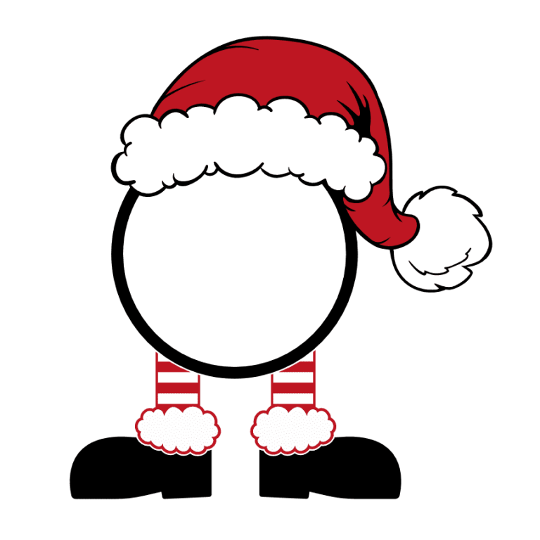 Santa Hat Legs Monogram, Christmas Free Svg File - SVG Heart